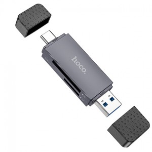 Кардридер Hoco HB45 2in1 USB + Type-C 3.0 Grey