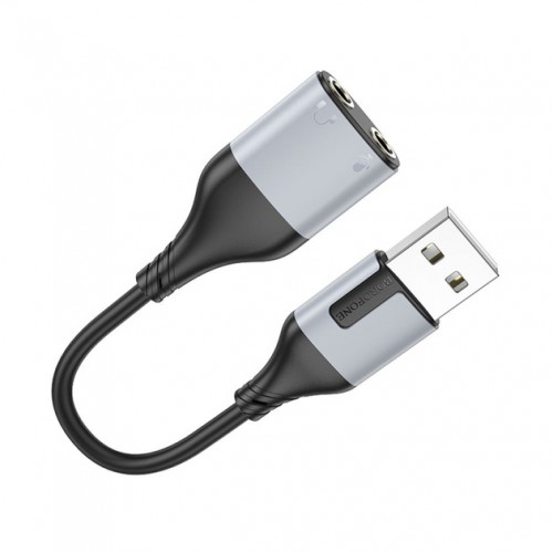 Переходник Borofone BV19 2in1 USB to 3.5mm Black