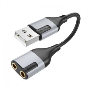 Переходник Borofone BV19 2in1 USB to 3.5mm Black