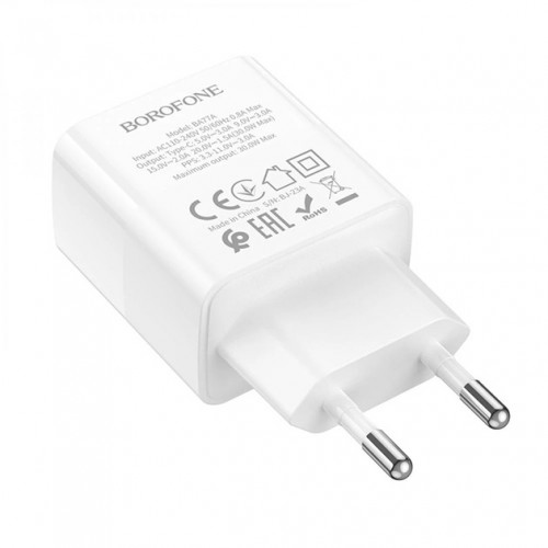Сетевое зарядное устройство Borofone BA77A PD (Type-C, 30W) White
