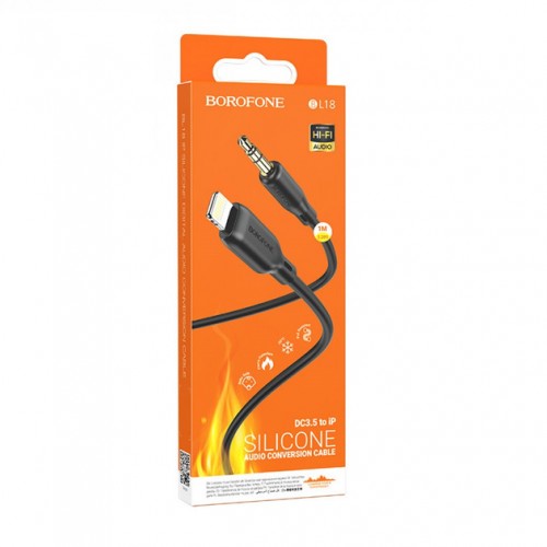 Кабель AUX Borofone BL18 Lightning to 3.5mm Black