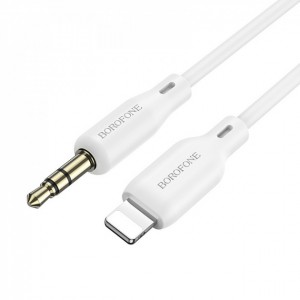 Кабель AUX Borofone BL18 Lightning to 3.5mm White