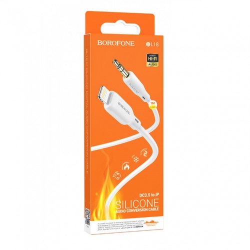 Кабель AUX Borofone BL18 Lightning to 3.5mm White