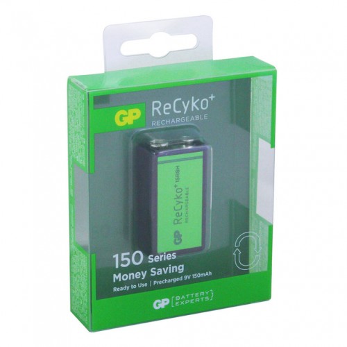 Аккумулятор GP 15R8HВE-2GBE1 NIMH 8.4V, 6F22, 200mAh, ReCyko, 1шт