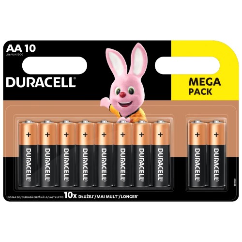 Батарейка AA Duracell LR6 MN1500 Alkaline, 1x10шт.