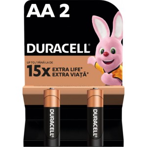 Батарейка AA Duracell LR6 MN1500 Alkaline, 1x2шт.