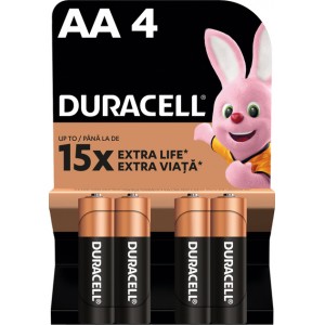 Батарейка AA Duracell LR6 MN1500 Alkaline, 1x4шт.