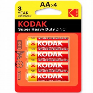Батарейка AA KODAK SUPER HEAVY DUTY R6, блистер, 1x4шт.