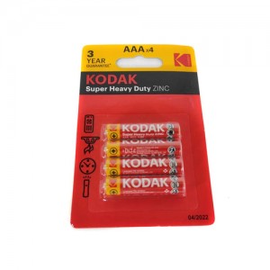 Батарейка AAА KODAK SUPER HEAVY DUTY R03, блистер, 1x4шт.