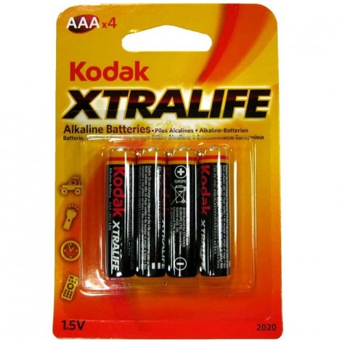Батарейка AAА KODAK XtraLife LR03 Alkaline, трей, 1x4шт.