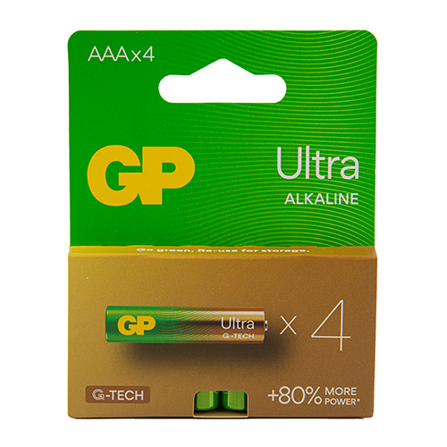 Батарейка ААА GP 24AU21-SB4 Ultra Alkaline, LR03, 1x4шт.
