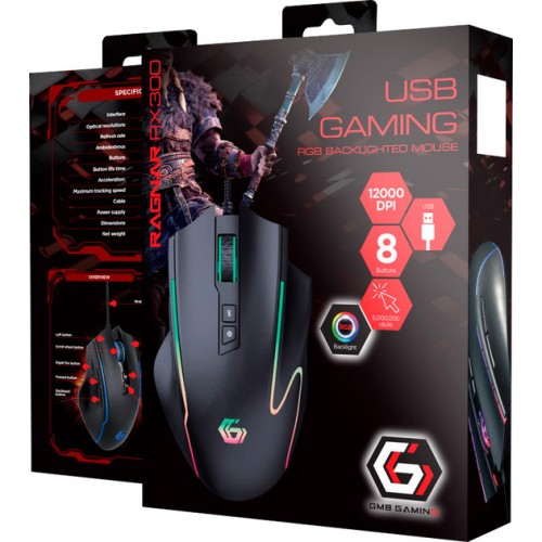 Мышь игровая Gembird MUSG-RAGNAR-RX300 Black