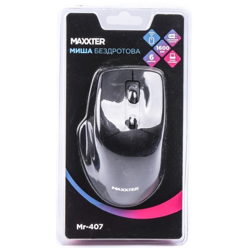 Мышь беспроводная Maxxter Mr-407 Black