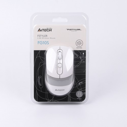 Мышь беспроводная A4Tech FG10S Fstyler White