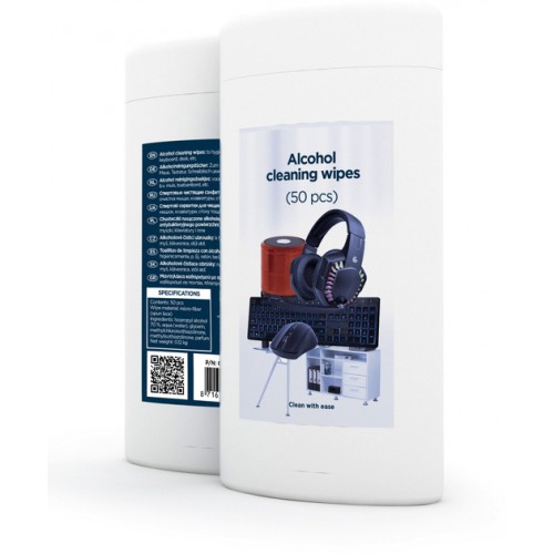 Спиртовые салфетки Gembird CK-AWW50-01, для TFT/LCD, 50шт.