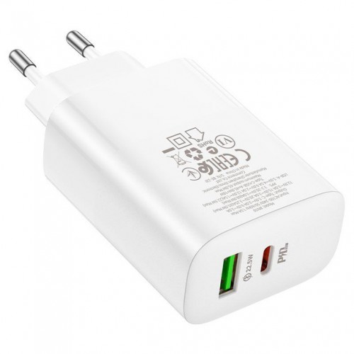 Мережевий зарядний пристрій Borofone BN10 PD+QC3.0 (USB, Type-C, 65W) White