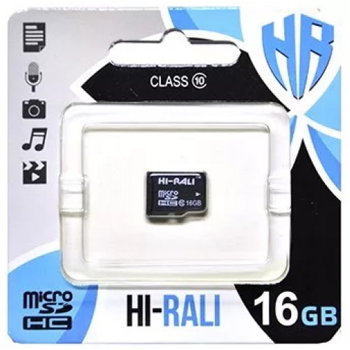 Карта памяти MicroSDHC 16Gb HI-RALI Class 10 UHS-I (card only)