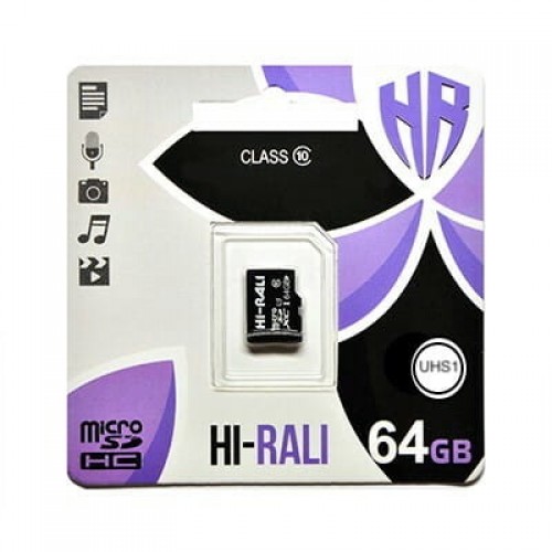 Карта памяти MicroSDHC 64Gb HI-RALI Class 10 UHS-I (card only)