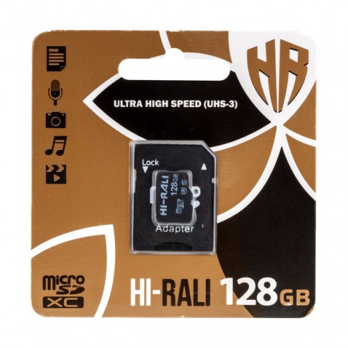 Карта пам'яті MicroSDXC 128Gb HI-RALI Class 10 UHS-III (адаптер SD)