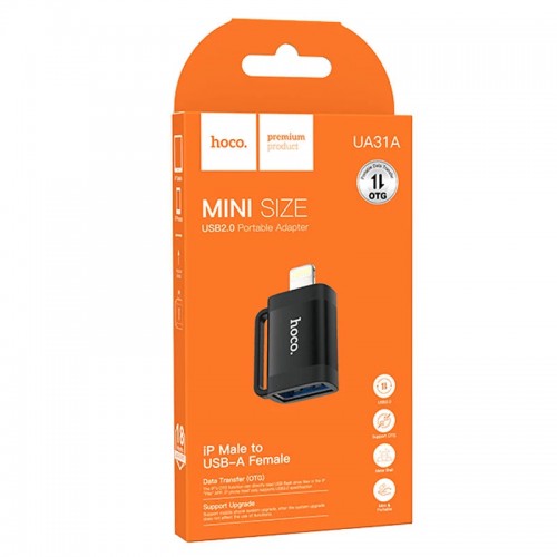 Переходник Hoco UA31A Lightning to USB OTG Black