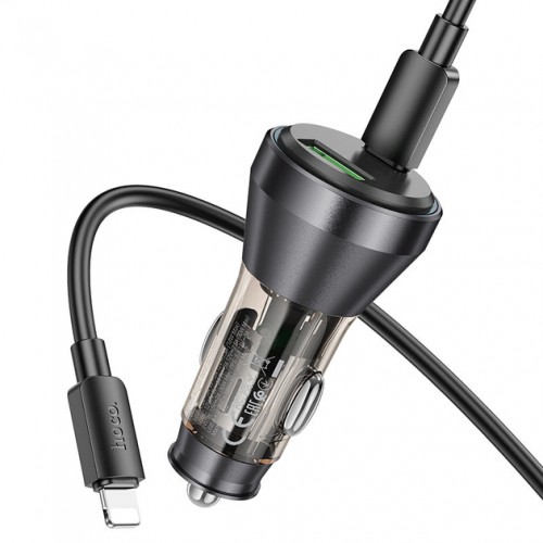 АЗУ Hoco NZ12B LCD PD+QC3.0 Lightning (USB, Type-C, 48W/Cable Type-C to Lightning) Black