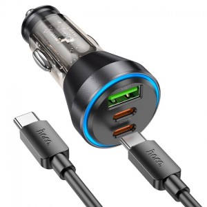 АЗУ Hoco NZ12D LCD PD+QC3.0 Type-C (USB, 2xType-C, 60W/Cable Type-C to Type-C) Black