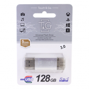 USB 3.0 флешка 128Gb T&G 009 Type-C Silver