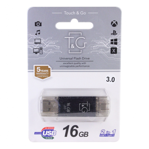 USB 3.0 флешка 16Gb T&G 009 Type-C Black