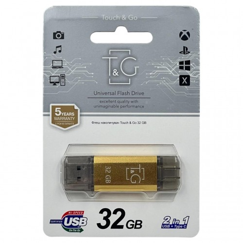 USB флешка 32Gb T&G 009 Type-C Star series Gold