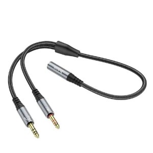 Кабель AUX Hoco UPA21 3.5mm female to 2*3.5mm male