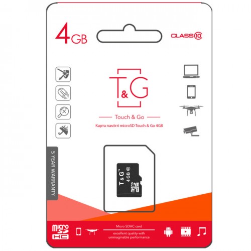 Карта памяти 4Gb T&G Class 10 (card only)