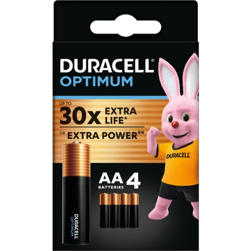 Батарейка AA Duracell LR6 MN1500 Optimum, 1x4шт.