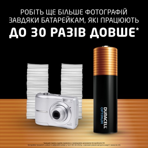 Батарейка AA Duracell LR6 MN1500 Optimum, 1x4шт.