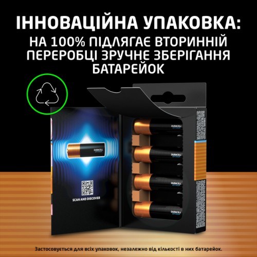 Батарейка AA Duracell LR6 MN1500 Optimum, 1x4шт.