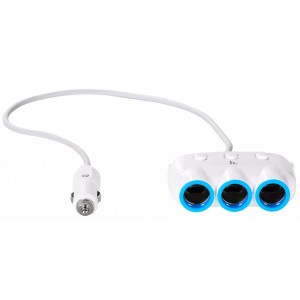 Автомобильное зарядное устройство Hoco C1 (3xАЗУ, 2xUSB 3.1A) White
