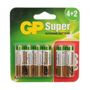 Батарейка AA GP 15A-U6 Super Alkaline, LR6, 1x6шт.