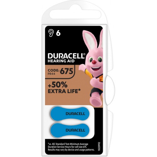 Батарейки Duracell HA 675, 6шт.