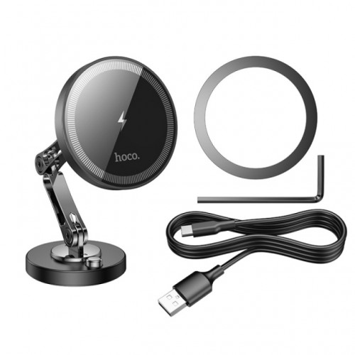 Автомобильный держатель для телефона Hoco HW26 Wireless Charging 15W Black