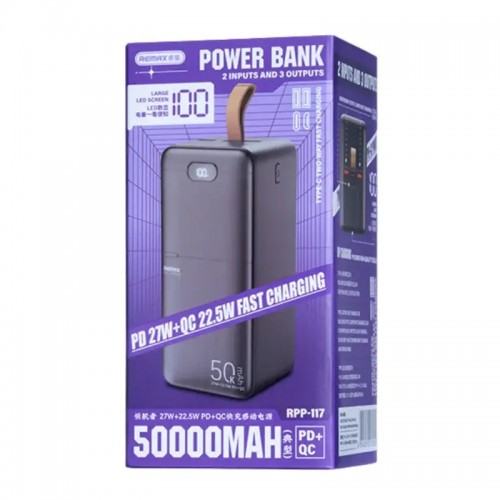 Power Bank Remax RPP-117 PD+QC3.0 27W (50000mAh) Grey