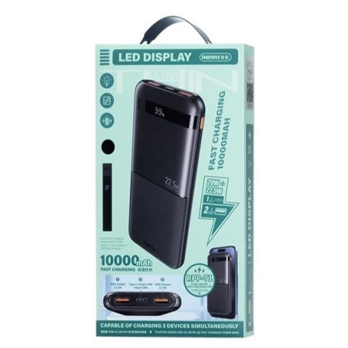 Power Bank Remax RPP-71 PD+QC3.0 22.5W (10000mAh) Black