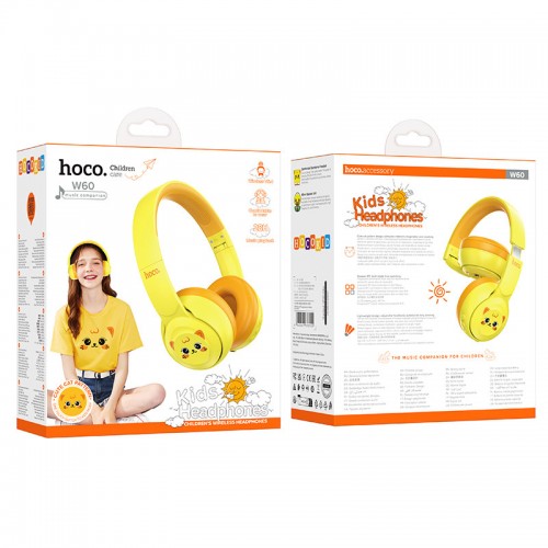 Наушники Hoco W60 Rhyme Kids Yellow