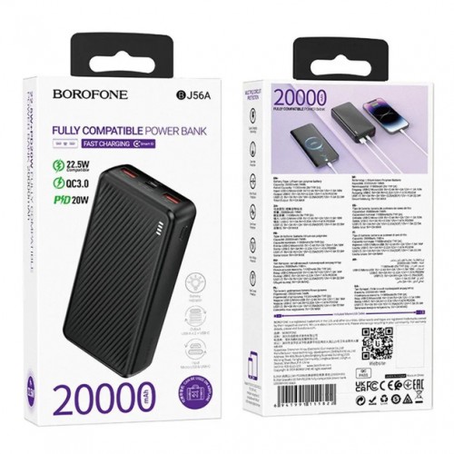 Power Bank Borofone BJ56A PD+QC3.0 22.5W (20000mAh) Black