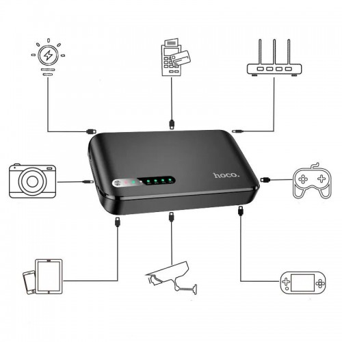 Power Bank Hoco (ИБП / UPS) для роутера DB62 Smart Mini UPS 5V/9V/12V (20000mAh) Black