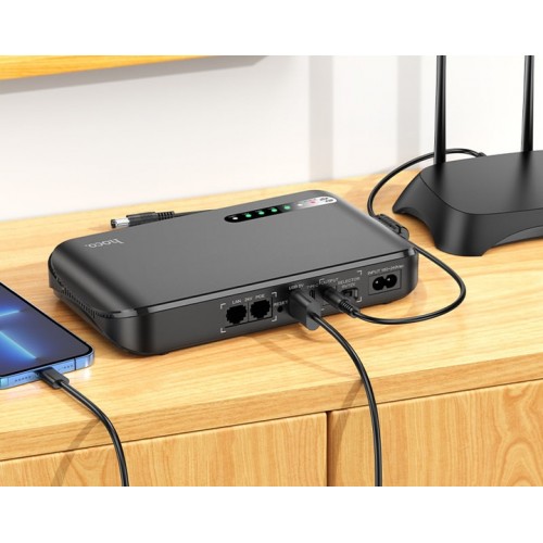 Power Bank Hoco (ИБП / UPS) для роутера DB62 Smart Mini UPS 5V/9V/12V (20000mAh) Black