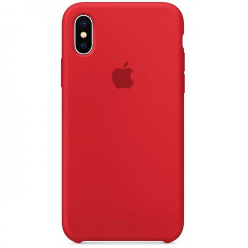 Чехол-накладка Silicone Case iPhone X/XS (33) China red