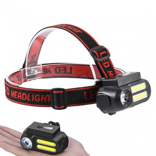 Фонарь NF-1804/611-1LM+2COB (налобный) 1x18650/microUSB/Black