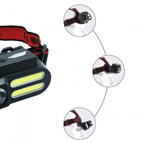 Фонарь NF-1804/611-1LM+2COB (налобный) 1x18650/microUSB/Black