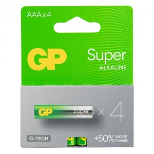 Батарейка ААА GP 24A21-SB4 Super Alkaline, LR03, 1x4шт.