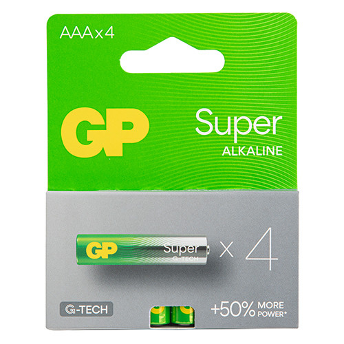 Батарейка ААА GP 24A21-SB4 Super Alkaline, LR03, 1x4шт.