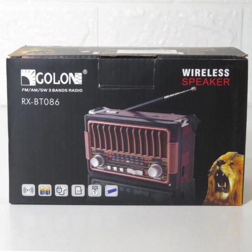 Колонка радіоприймач Golon RX-BT086 Gold